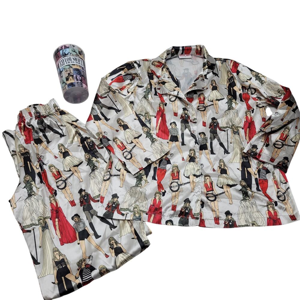 Taylor Swift Red Era satin Pajama set Taylor's Version 2 piece Small